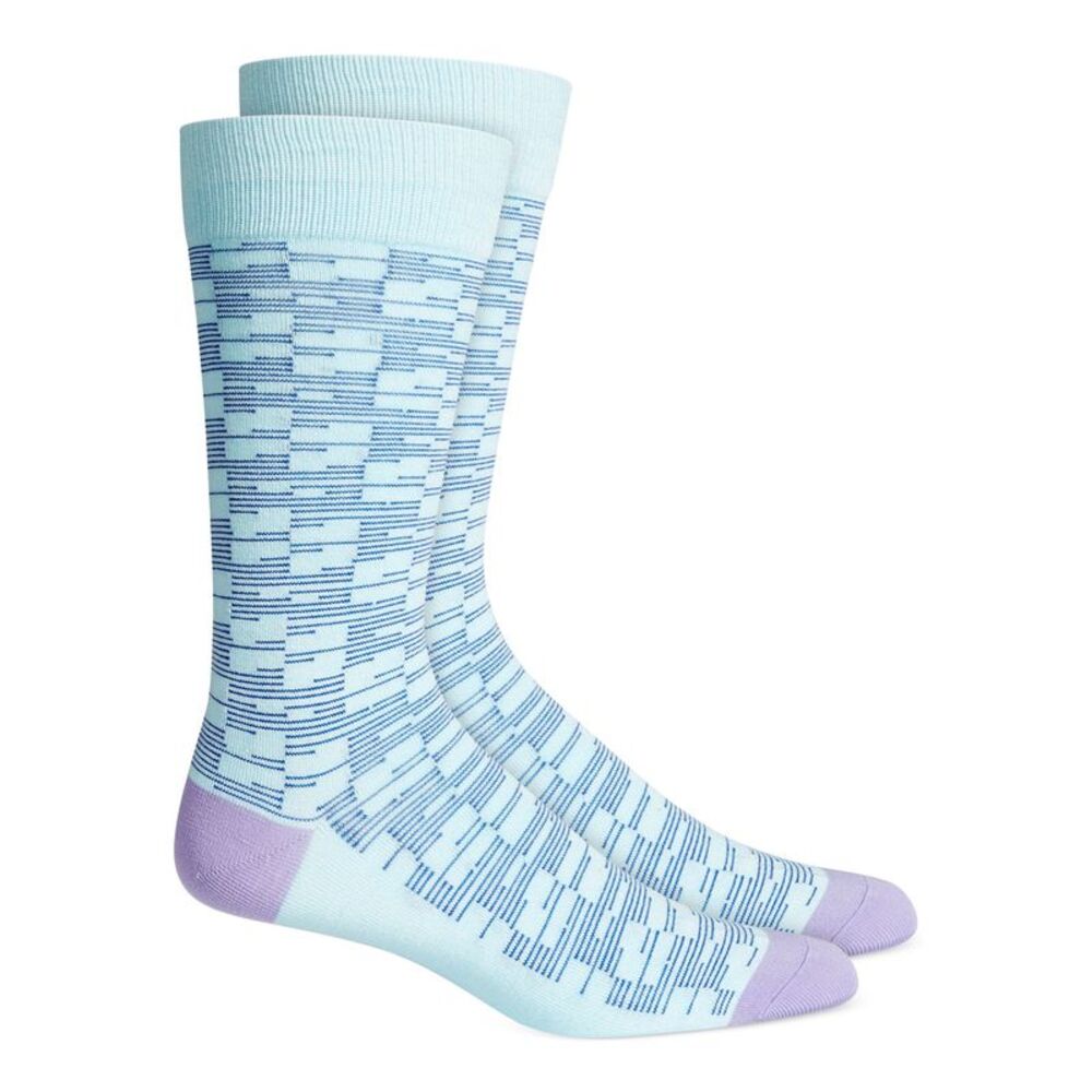 ALFATECH BY ALFANI Mens Hyper Blue Light Blue Dress Crew Socks 7-12